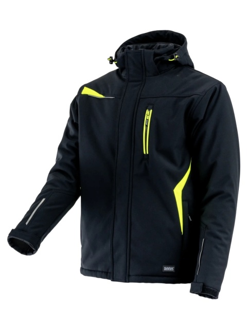 Kurtka długa ocieplana COMFORT WINTER Czarny Żółty odblaskowy