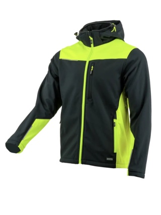 Softshell COMFORT PLUS Czarny Żółty odblaskowy