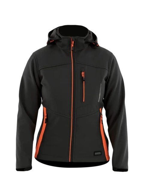 Softshell WOMAN PLUS Grafitowy Pomarańczowy odblaskowy