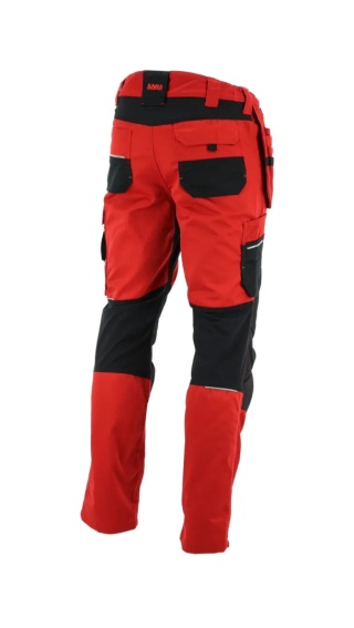Spodnie do pasa monterskie MONTER Ciemnoczerwony Czarny