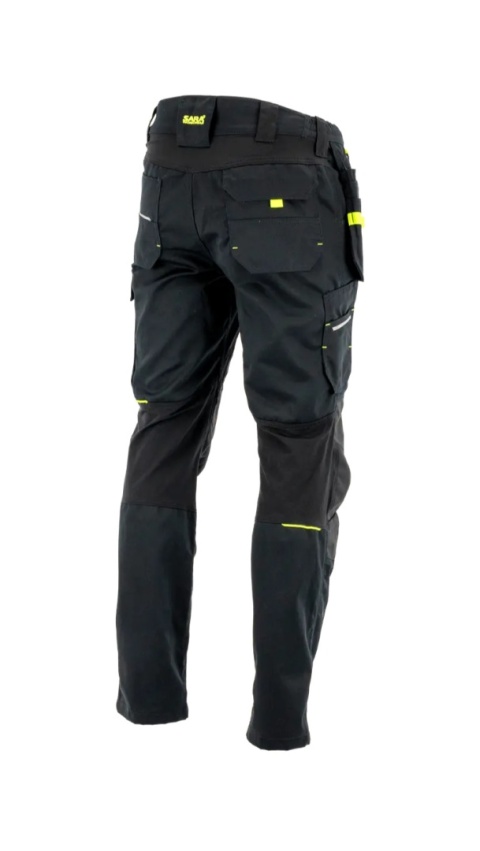 Spodnie do pasa monterskie MONTER Czarny Żółty odblaskowy