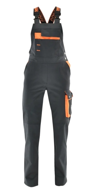 Spodnie ogrodniczki HERA Grafitowy Pomarańczowy odblaskowy