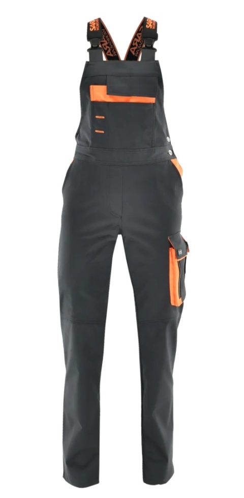 Spodnie ogrodniczki HERA Grafitowy Pomarańczowy odblaskowy
