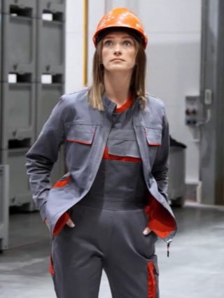 Spodnie ogrodniczki HERA Szary Czerwony