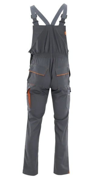 Spodnie ogrodniczki KING FLEX Szary Pomarańczowy