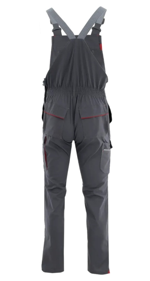 Spodnie ogrodniczki KING FLEX Ciemnoszary Czerwony