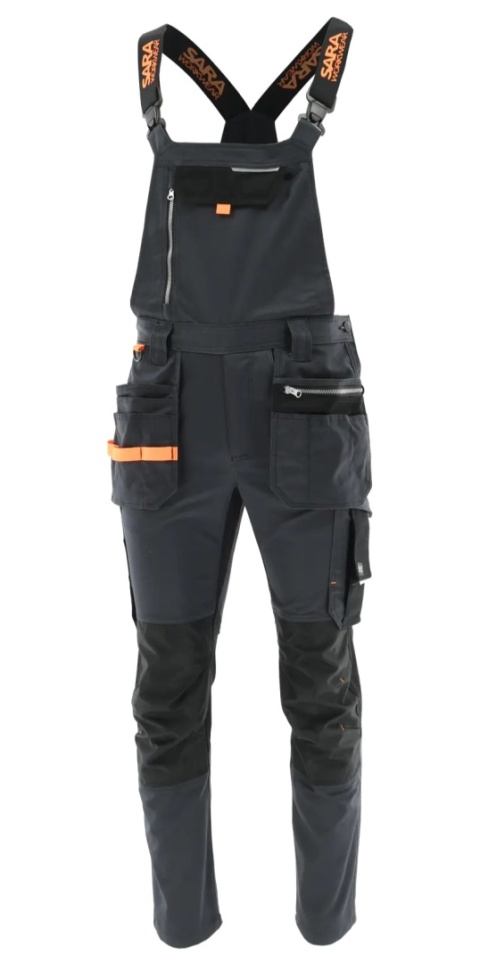 Spodnie ogrodniczki monterskie MONTER Grafitowy Pomarańczowy odblaskowy