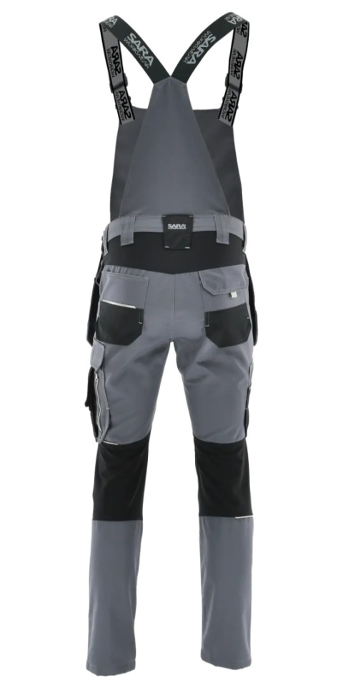 Spodnie ogrodniczki monterskie MONTER Ciemnoszary Czarny