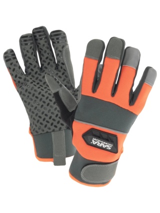 Rękawice typu Mechanik RSM004 FLUOGRIP Pomarańczowy odblaskowy Szary