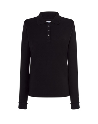 Polo damskie z długim rękawem POPL 200 LS BLACK