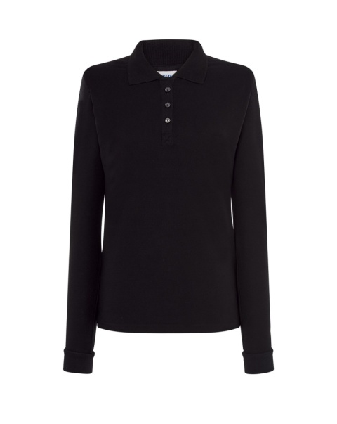 Polo damskie z długim rękawem POPL 200 LS BLACK
