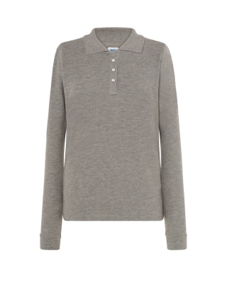 Polo damskie z długim rękawem POPL 200 LS GREY MELANGE