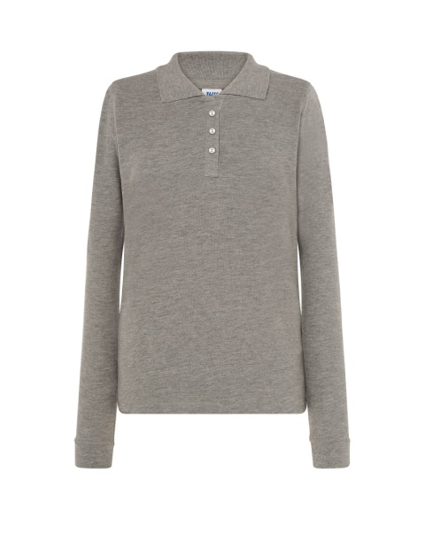 Polo damskie z długim rękawem POPL 200 LS GREY MELANGE