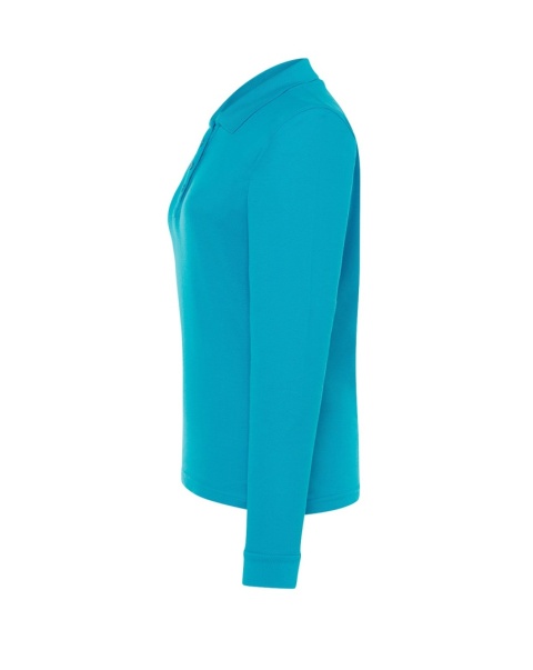 Polo damskie z długim rękawem POPL 200 LS TURQUOISE
