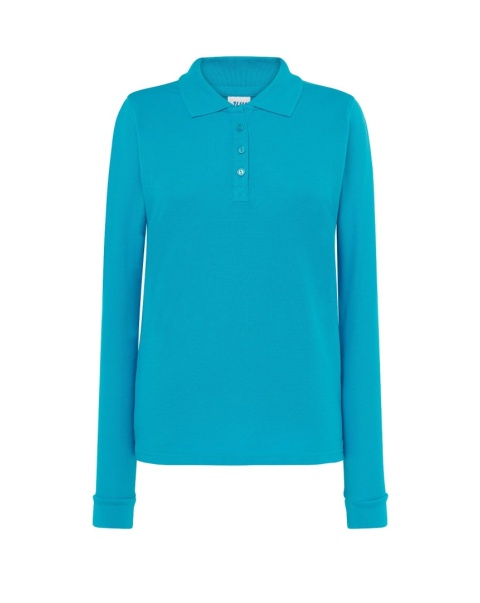 Polo damskie z długim rękawem POPL 200 LS TURQUOISE
