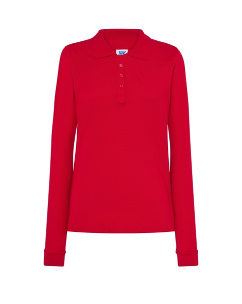 Polo damskie z długim rękawem POPL 200 LS RED