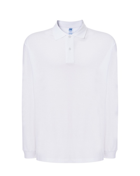Polo męskie z długim rękawem PORA 210 LS WHITE