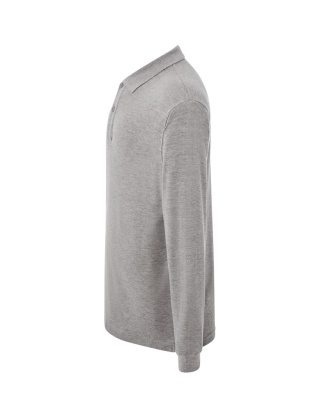 Polo męskie z długim rękawem PORA 210 LS GREY MELANGE