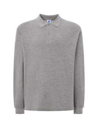 Polo męskie z długim rękawem PORA 210 LS GREY MELANGE