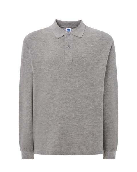 Polo męskie z długim rękawem PORA 210 LS GREY MELANGE