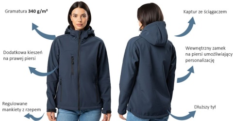 SOFTSHELL WINDSTORM HOODED LADY - NAVY