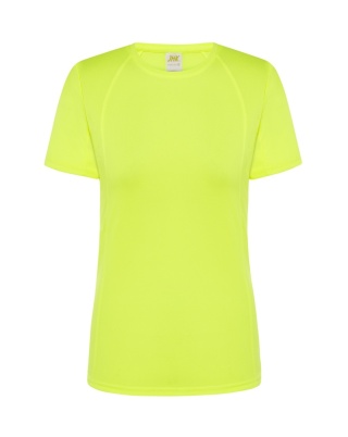 T-shirt damski sportowy - SPORT T-SHIRT LADY - GOLD FLUOR