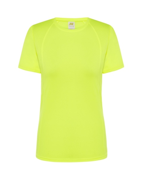T-shirt damski sportowy - SPORT T-SHIRT LADY - GOLD FLUOR