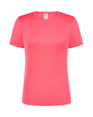 T-shirt damski sportowy - SPORT T-SHIRT LADY - FUCSIA FLUOR