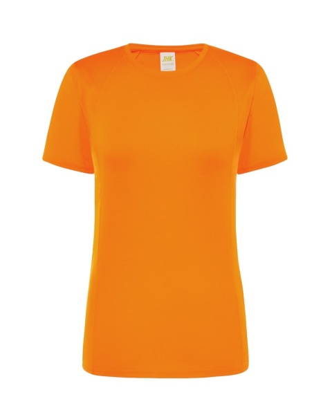 T-shirt damski sportowy - SPORT T-SHIRT LADY - ORANGE